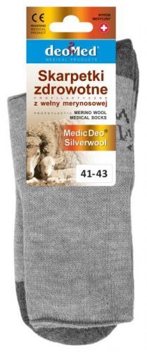 Zdravotní ponožky MEDIC DEO SILVERWOOL - JJW DEOMED - šedá - 41-43