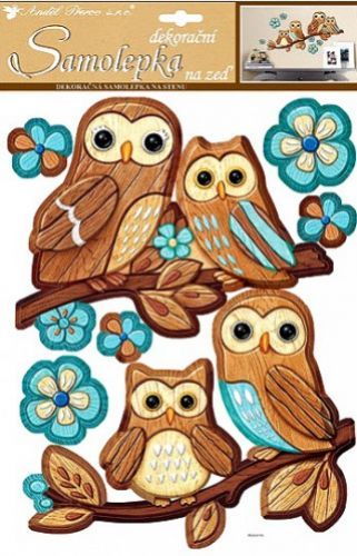 Anděl Samolepky na zeď - Sovy plastické 10220