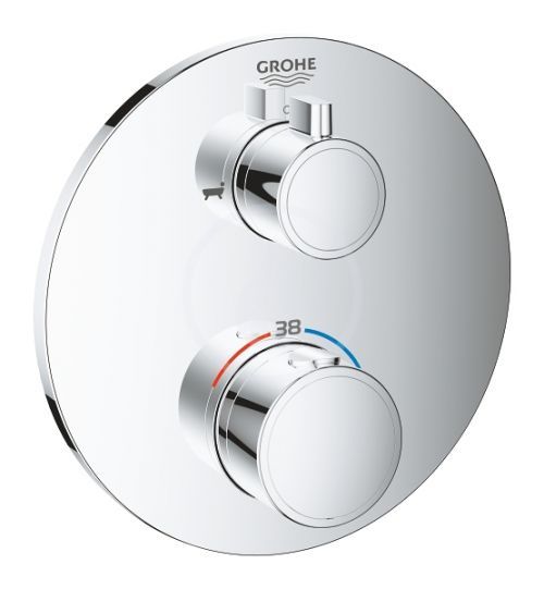 GROHE Grohtherm Termostatická vanová baterie pro 2 spotřebiče, chrom 24077000