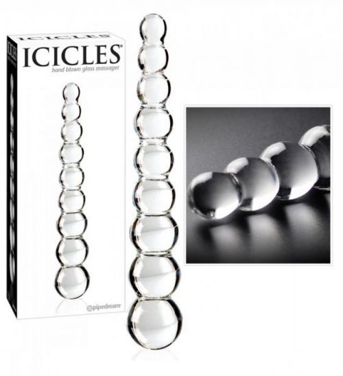 Icicles - guličkové sklené dildo
