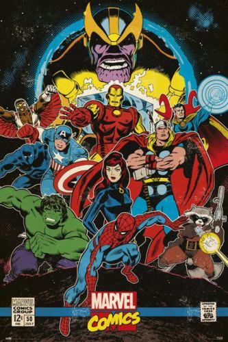 GRUPO ERIK Plakát, Obraz - Marvel Comics - Infinity Retro, (61 x 91.5 cm)