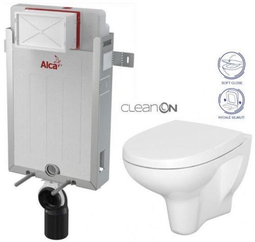 AKCE/SET/ALCAPLAST Renovmodul předstěnový instalační systém + WC CERSANIT ARTECO CLEANON + SEDÁTKO AM115/1000 X AT1