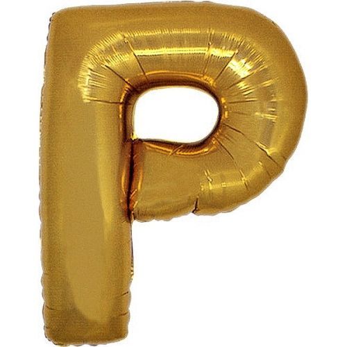 Balónek zlatý písmeno P 102 cm