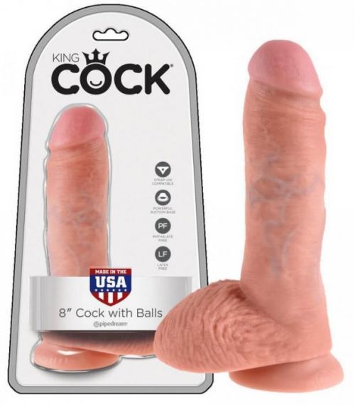 King Cock 8 inch Balls - natur