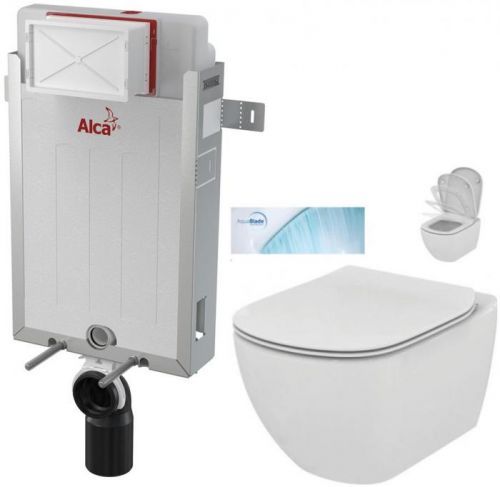AKCE/SET/ALCAPLAST Renovmodul předstěnový instalační systém + WC TESI se sedátkem SoftClose, AquaBlade AM115/1000 X TE1