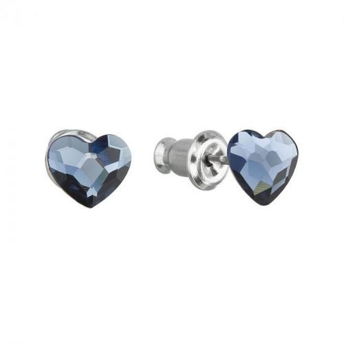 Evolution Group Náušnice bižuterie se Swarovski krystaly modrá srdce 51050.3