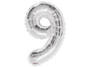 Smart Ballons Nafukovací balónek - číslice - 9 - stříbrný - 86 cm - K19651-34S