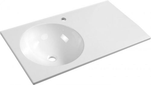 SAPHO JUNO umyvadlo 80x15x47cm, litý mramor, bílá, levé JU080