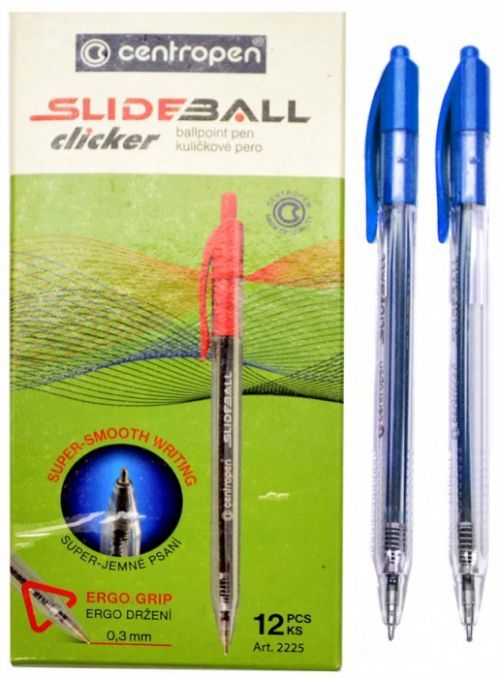 Centropen Kuličková tužka Slideball Clicker - modrá 2225/1