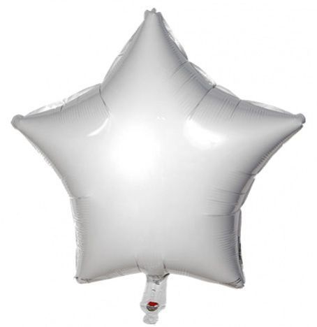 Smart Ballons Fóliové nafukovací balónky - 46 cm - Hvězda - bílá - W18HB