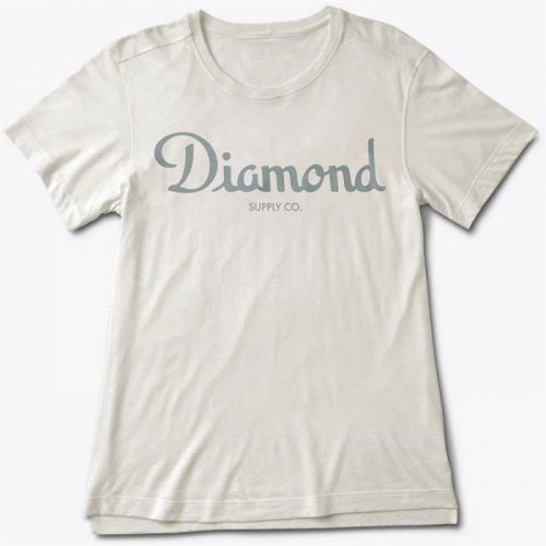 triko DIAMOND - Champagne Script Tee Cream (CREAM) velikost: XS