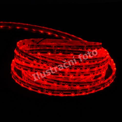 LED pásek SMD335 červená, DC12V, IP20, 8mm, bílý PCB pásek, 60 led/metr