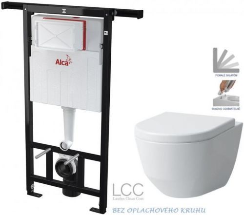 AKCE/SET/ALCAPLAST Jádromodul předstěnový instalační systém + WC LAUFEN PRO LCC RIMLESS + SEDÁTKO AM102/1120 X LP2