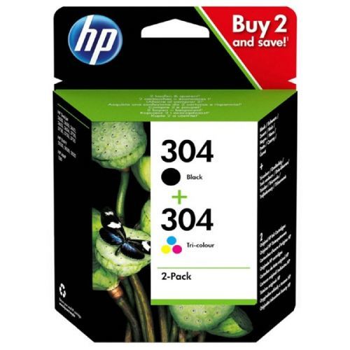 HP originální ink sada 3JB05AE, HP 304, CMYK, 100CMY-120Kstr., HP Deskjet 3720, 3721, 3722, 3723, 3724, 3725, 3755