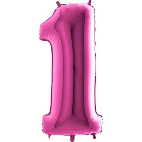 Balónek fóliový číslo 8 růžový 102 cm