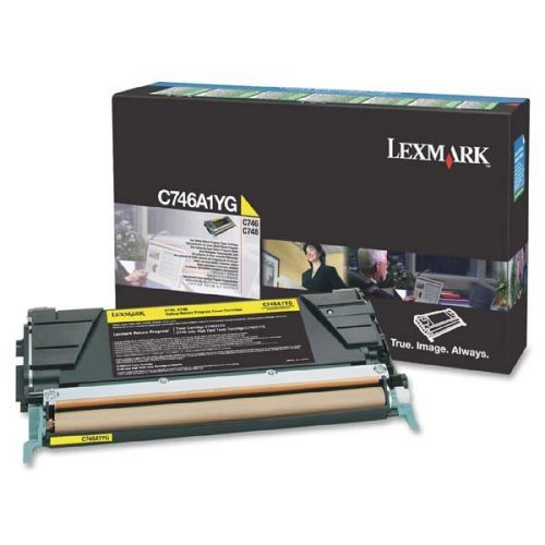 Lexmark originální toner C746A1YG, yellow, 7000str., return, Lexmark C746DN, C746DTN, C746N, C748DE, C748DTE, C748E