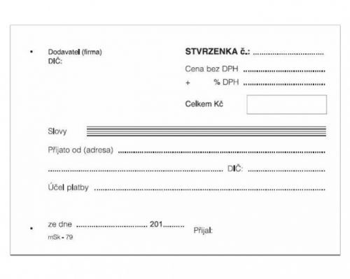 mSk Stvrzenka A6 propisující nečíslovaná mSk 79