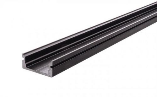 Reprofil U-profil plochý AU-01-10 černá mat elox 2000 mm 970023