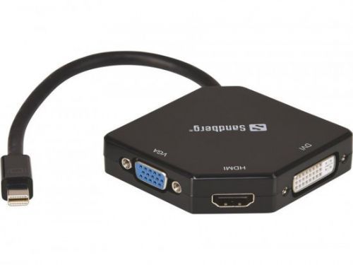 Sandberg Adaptér MiniDP > HDMI+DVI+VGA, 509-12