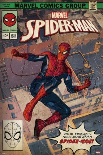 GRUPO ERIK Plakát, Obraz - Spider-Man - Comic Front, (61 x 91.5 cm)