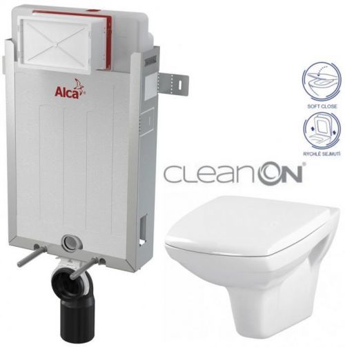 AKCE/SET/ALCAPLAST Renovmodul předstěnový instalační systém + WC CERSANIT CLEANON CARINA + SEDÁTKO AM115/1000 X CA2