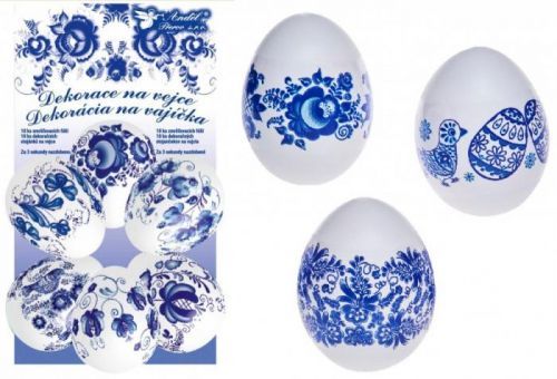 Anděl Smršťovací dekorace na vejce - modré 10 ks + 10 stojánků - 7730