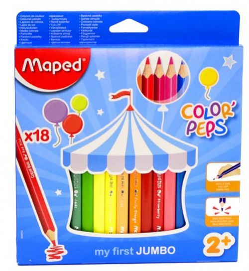 Maped Pastelky Maped Jumbo - trojhranné 18 ks 0086/9834012