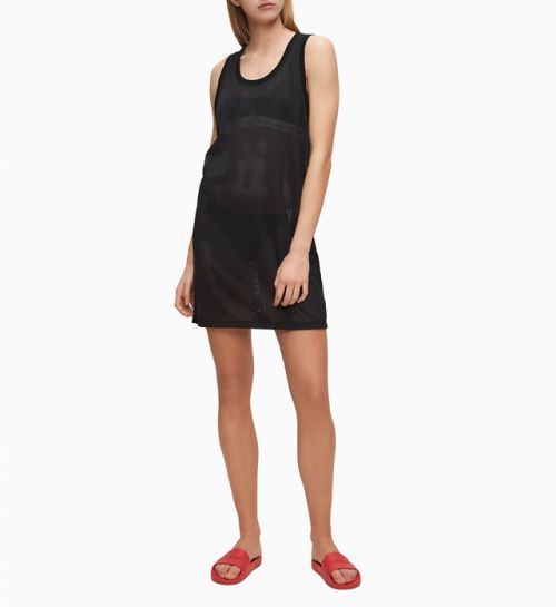Plážové šaty KW0KW01001-BEH černá - Calvin Klein - L - černá