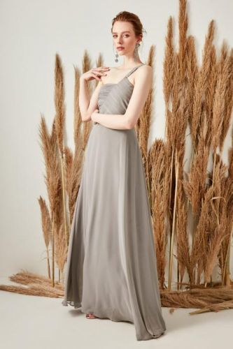 Trendyol Gray Bodice Detailed Dress