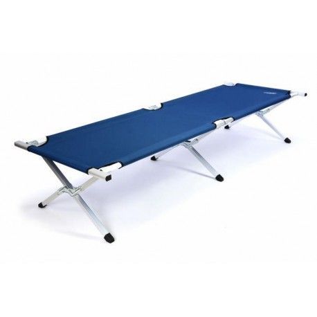 Přenosná hliníková skládací postel DIVERO 210 x 64 x 42 cm - modrá OEM D35117