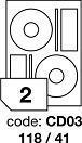 Matné bílé PE etikety Rayfilm R0503.CD03F, 118x41 mm, 1.000 listů A4, 2000 etiket