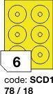 Žluté samolepicí etikety Rayfilm R0121.SCD1F, 78x18 mm, 1.000 listů A4, 6000 etiket