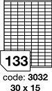 Matné bílé PE etikety Rayfilm R0503.3032F, 30x15 mm, 1.000 listů A4, 133000 etiket