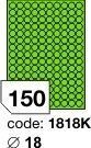 Zelené fluo etikety Rayfilm R0130.1818KF, 18x18 mm, 1.000 listů A4, 150000 etiket