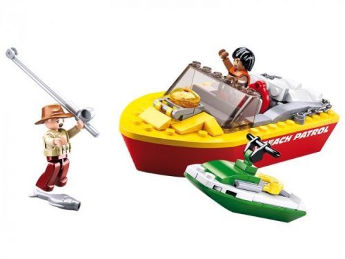 Stavebnice Sluban Town Záchranný člun a rybář M38-B0671