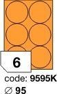 Oranžové fluo etikety Rayfilm R0133.9595KF, 95x95 mm, 1.000 listů A4, 6000 etiket