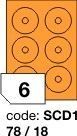 Oranžové fluo etikety Rayfilm R0133.SCD1F, 78x18 mm, 1.000 listů A4, 6000 etiket