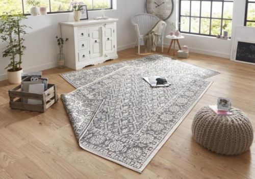 Kusový koberec Twin-Wendeteppiche 103116 grau creme – na ven i na doma - 200x290 cm NORTHRUGS - Hanse Home koberce