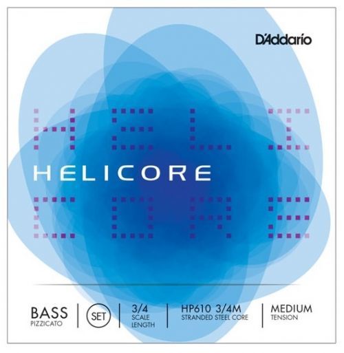 D'Addario - BOWED HP610 3/4M Helicore Pizzicato Bass String Set 3/4 - Medium