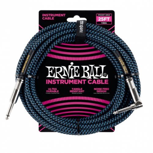 Ernie Ball P06060 Braided Cable 25 SA Black Blue