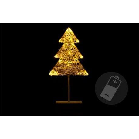 Vánoční dekorace - Svítící stromek ratanového vzhledu - 40 cm, 20 LED OEM D28427