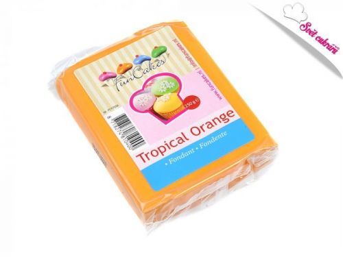 FunCakes Oranžový rolovaný fondant Tropical Orange (barevný fondán) 250 g