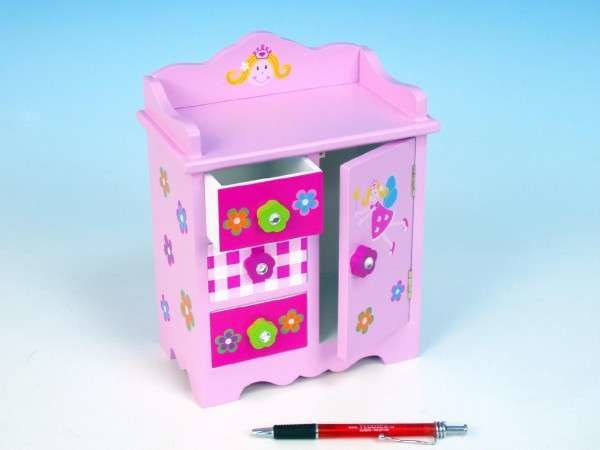 TEDDIES Skříňka růžová 3 zásuvky