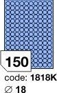 Modré samolepící etikety Rayfilm R0123.1818KF, 18x18 mm, 1.000 listů A4, 150000 etiket