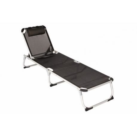 Zahradní skládací lehátko s polštářem - černé Garthen D61128