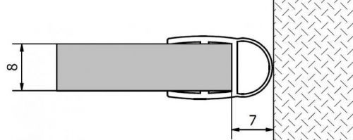 POLYSAN VITRA LINE těsnění mezi sklo a stěnu, 2000mm, na sklo 8mm 307A-08