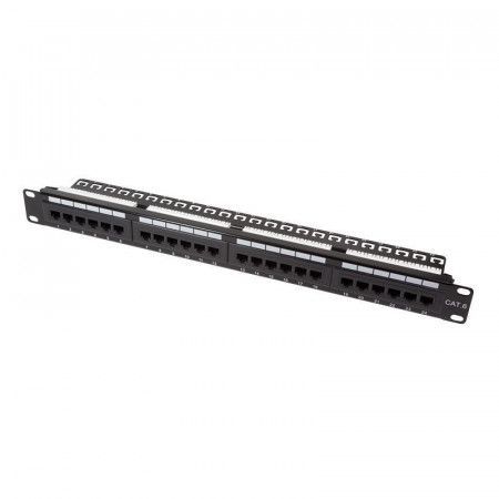 LOGILINK-  CAT6 Patch Panel 19`` 24-portový, UTP, černý, NP0004A