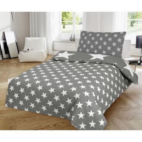 Ložní povlečení Hvězdy - šedá JAHU JH58915
