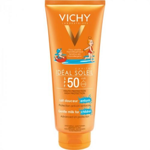 Vichy Idéal Soleil Capital ochranné mléko pro děti na obličej a tělo SPF 50 (Water Resistant, Fragrance Free, Paraben Free, Hypoallergenic) 300 ml