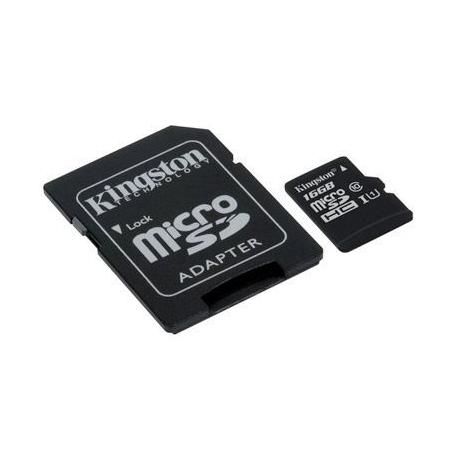 Paměťová karta Kingston microSDHC CL10 UHS-I 16GB, 80R + SD adaptér Kokiska P56963